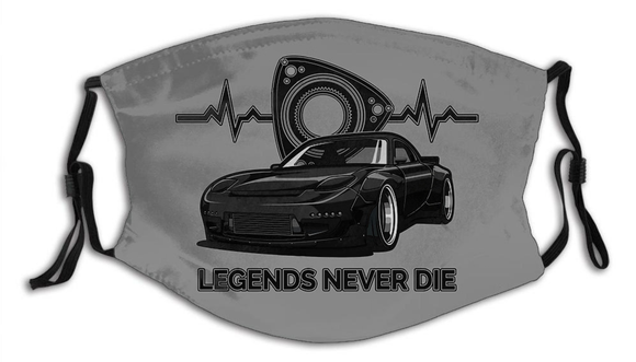 Legends Never Die RX7 Rotary Face Mask